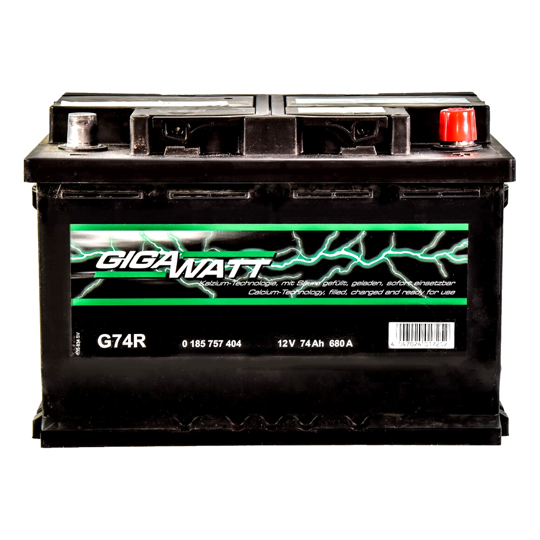 Акумулятор GIGAWATT 12V 74Ah 680A R+ 0185757404 - zapix