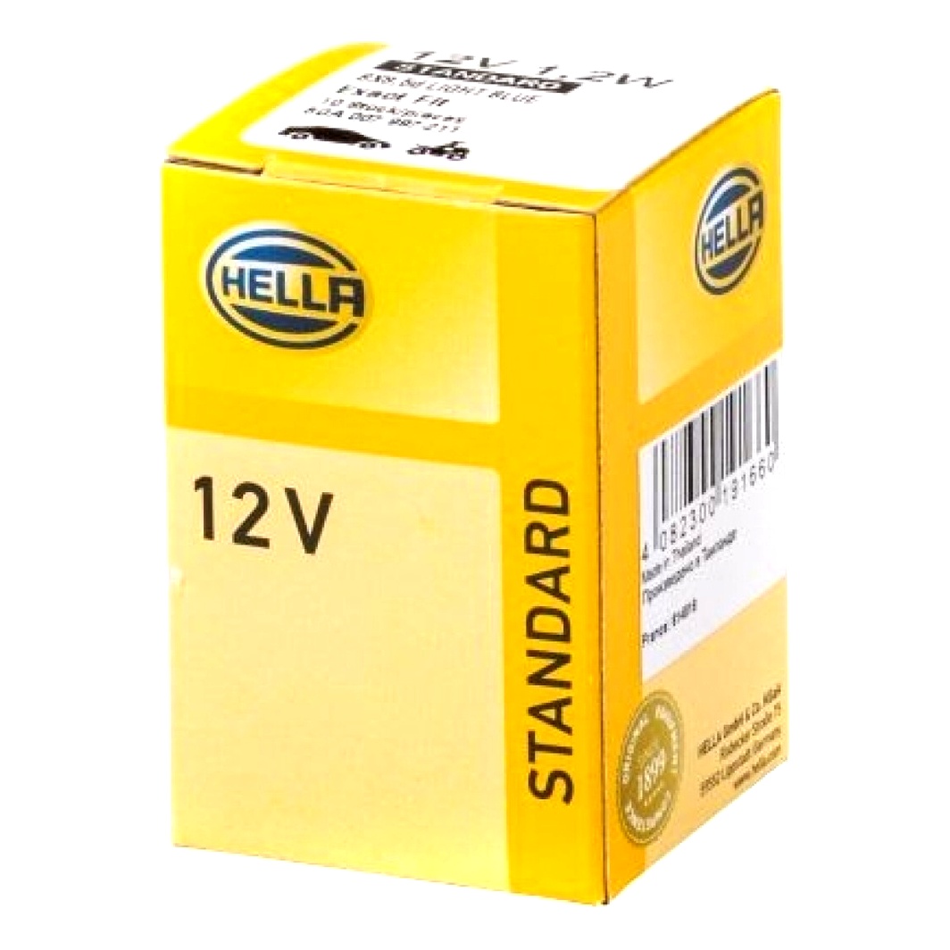 Автолампа накала HELLA BX8.5d 1.2W 12V прозрачная 8GA007997211 - zapix