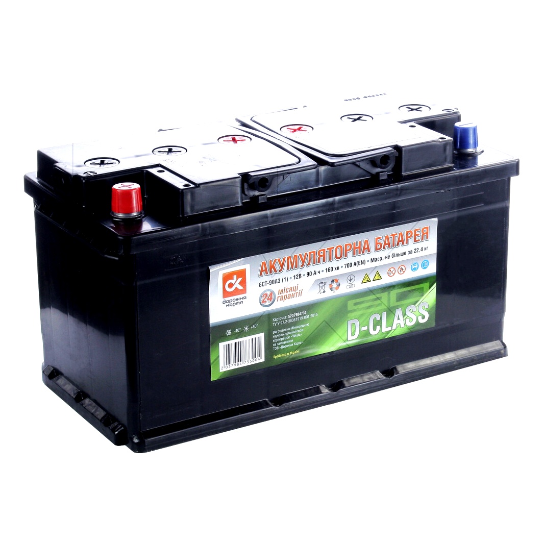 Акумулятор ДОРОЖНЯ КАРТА D-Class 12V 90Ah 700A L+ 5237984733 - zapix