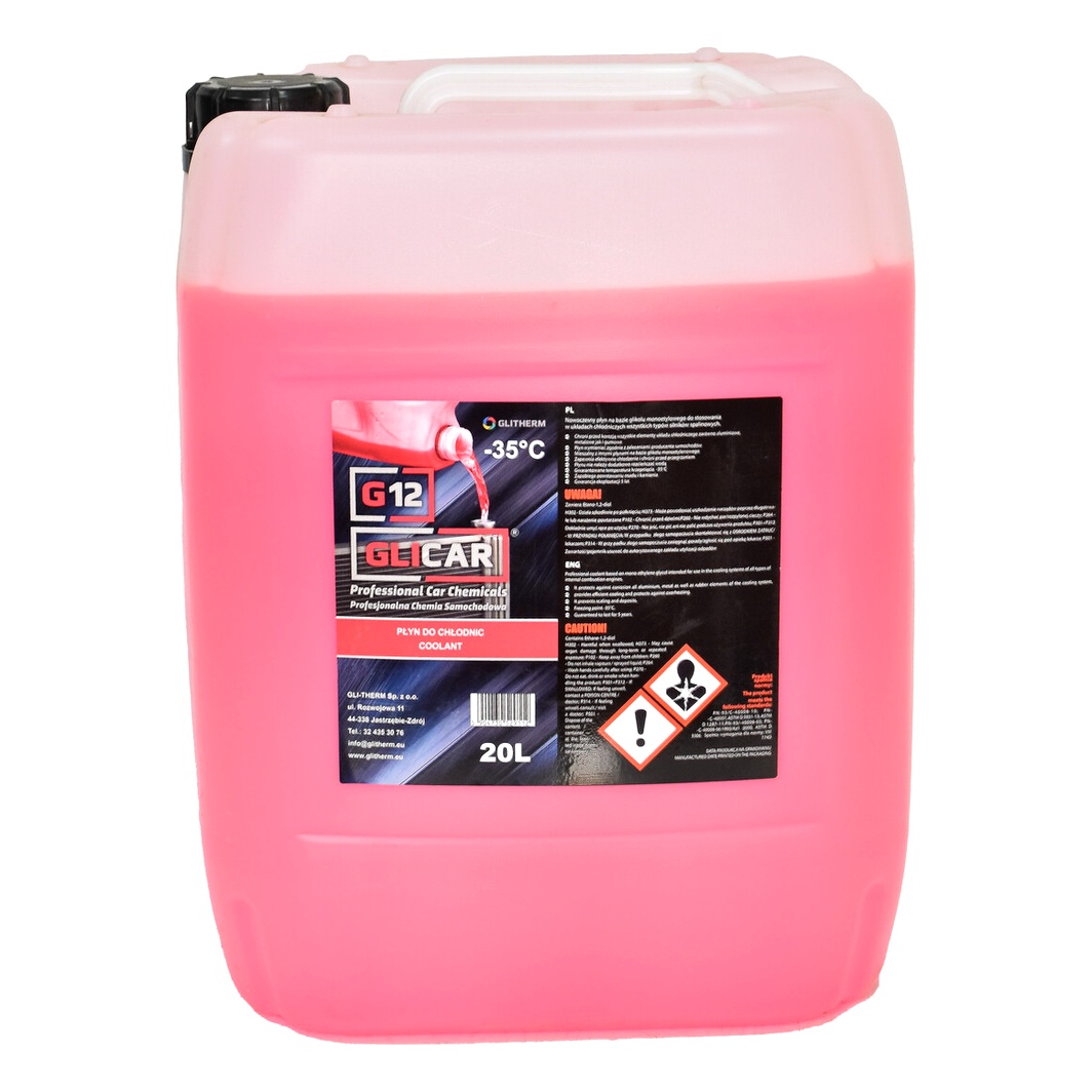 Готовий антифриз GLICAR червоний G12 -35 °C 20 л (GL122000) - zapix