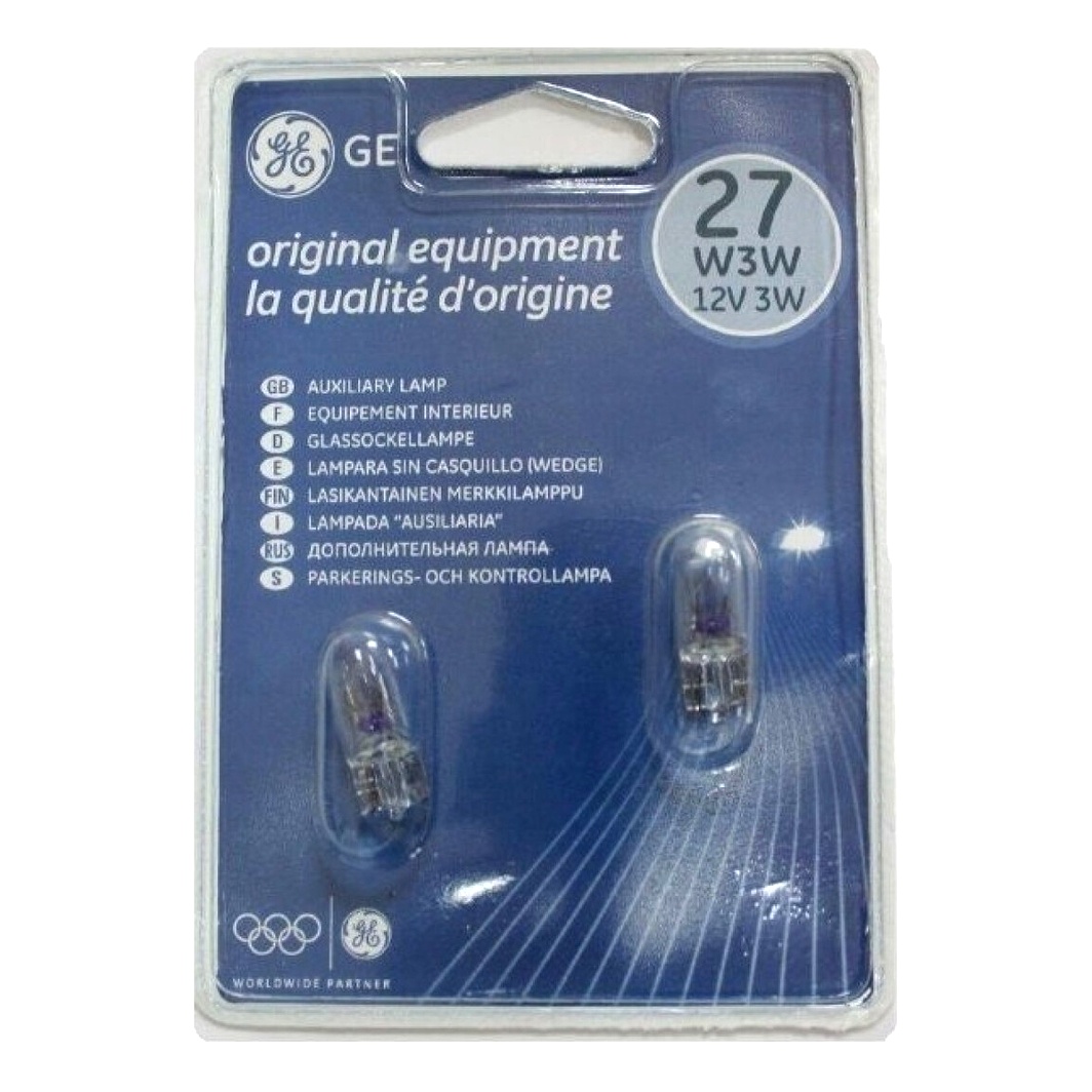 Автолампа розжарювання GENERAL ELECTRIC W3W 3W 12V прозора 5304 - zapix