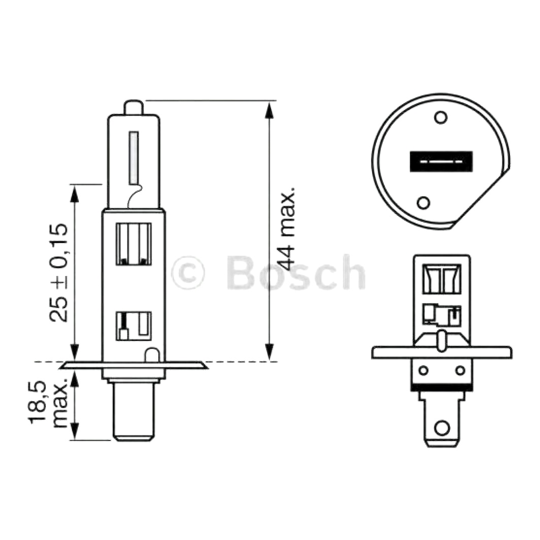 Автолампа галогенова BOSCH H1 P14.5s 55W 12V 1987302019 - zapix