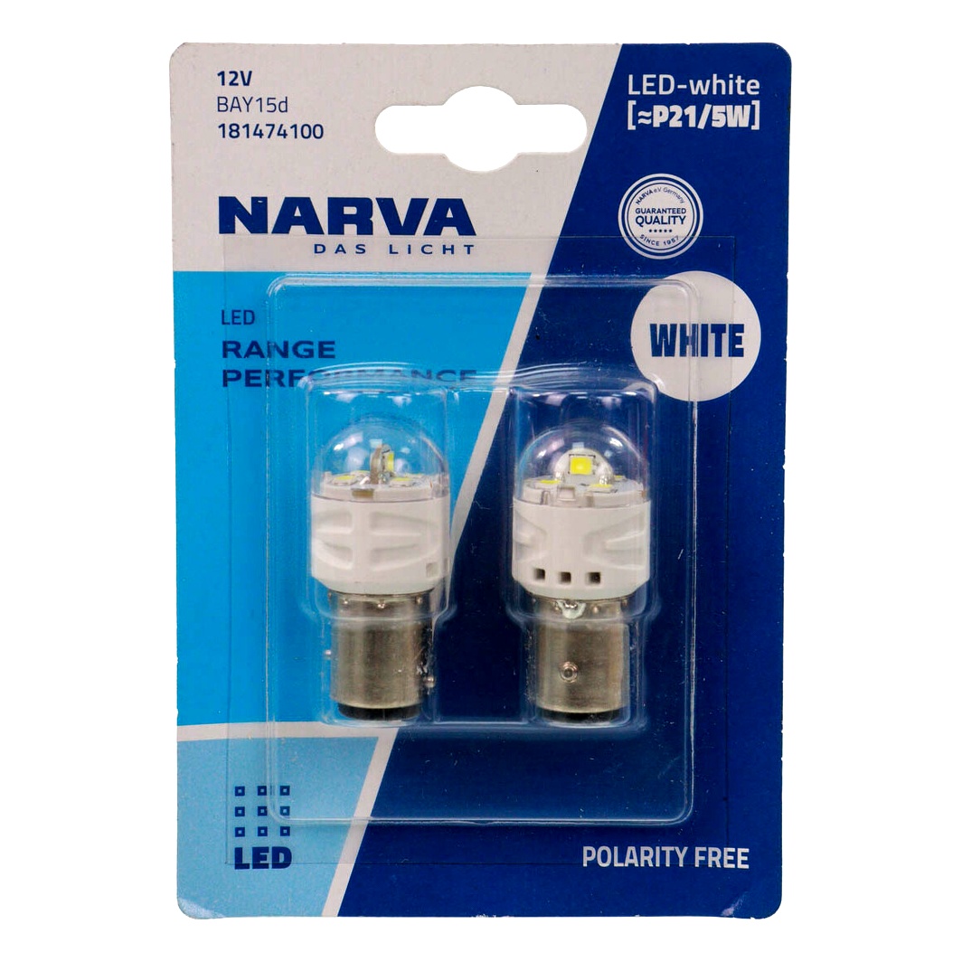 Автолампа LED (світлодіодна) NARVA Range Performance LED P21/5W BAY15d 0.8W 12V 181474100 - zapix