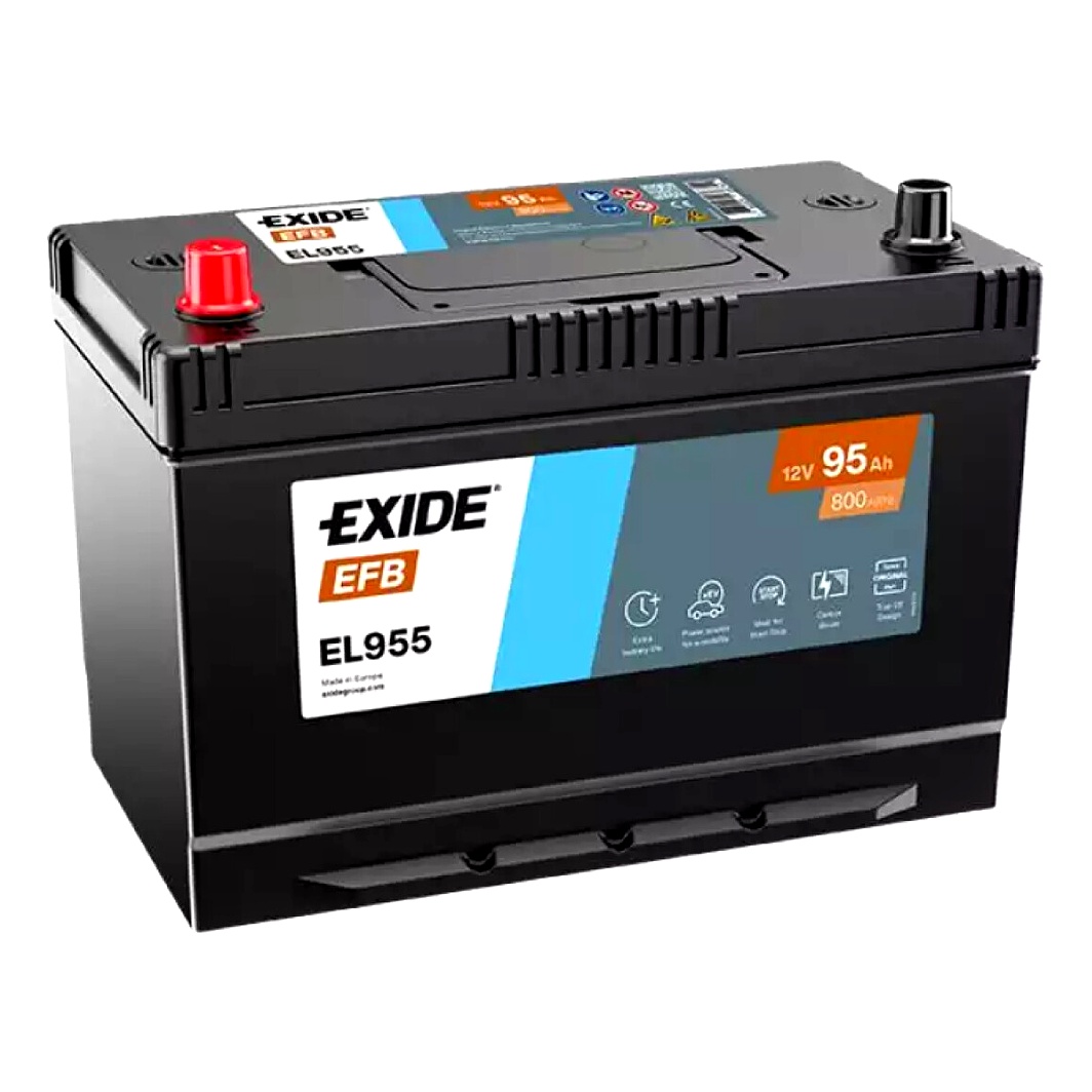 Акумулятор EXIDE EFB 12V 95Ah 800A L+ EL955 - zapix
