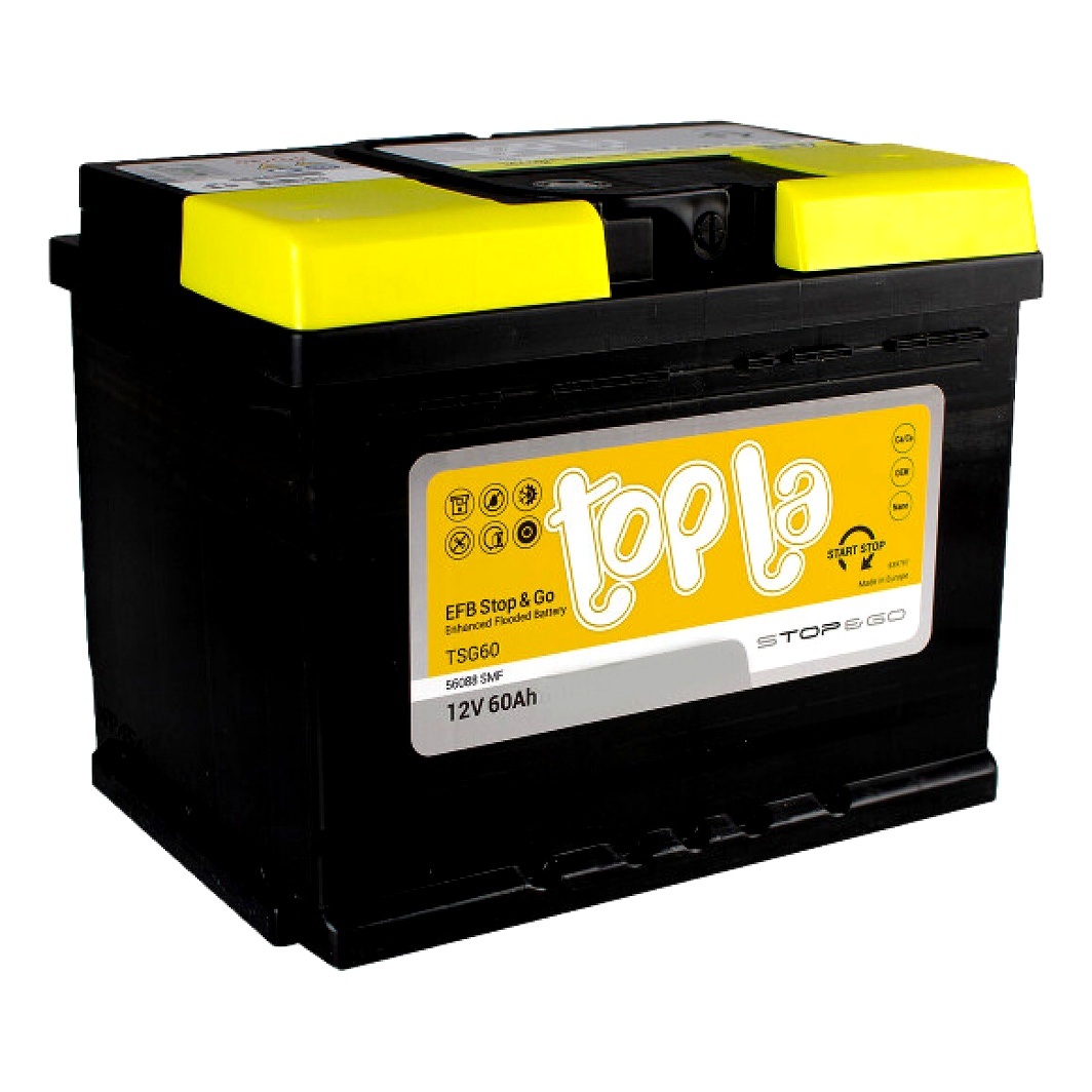 Акумулятор TOPLA EFB 12V 60Ah 640A R+ 112060 - zapix