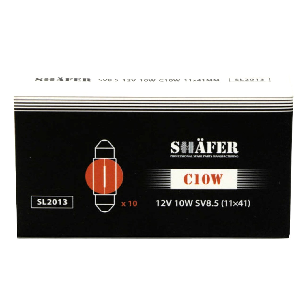 Автолампа розжарювання SHAFER C10W SV8.5 10W 12V прозора SL2013 - zapix
