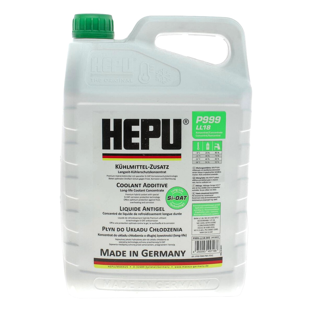 Концентрат антифризу HEPU зелений OAT -38 °C 5 л (P999LL18005) - zapix