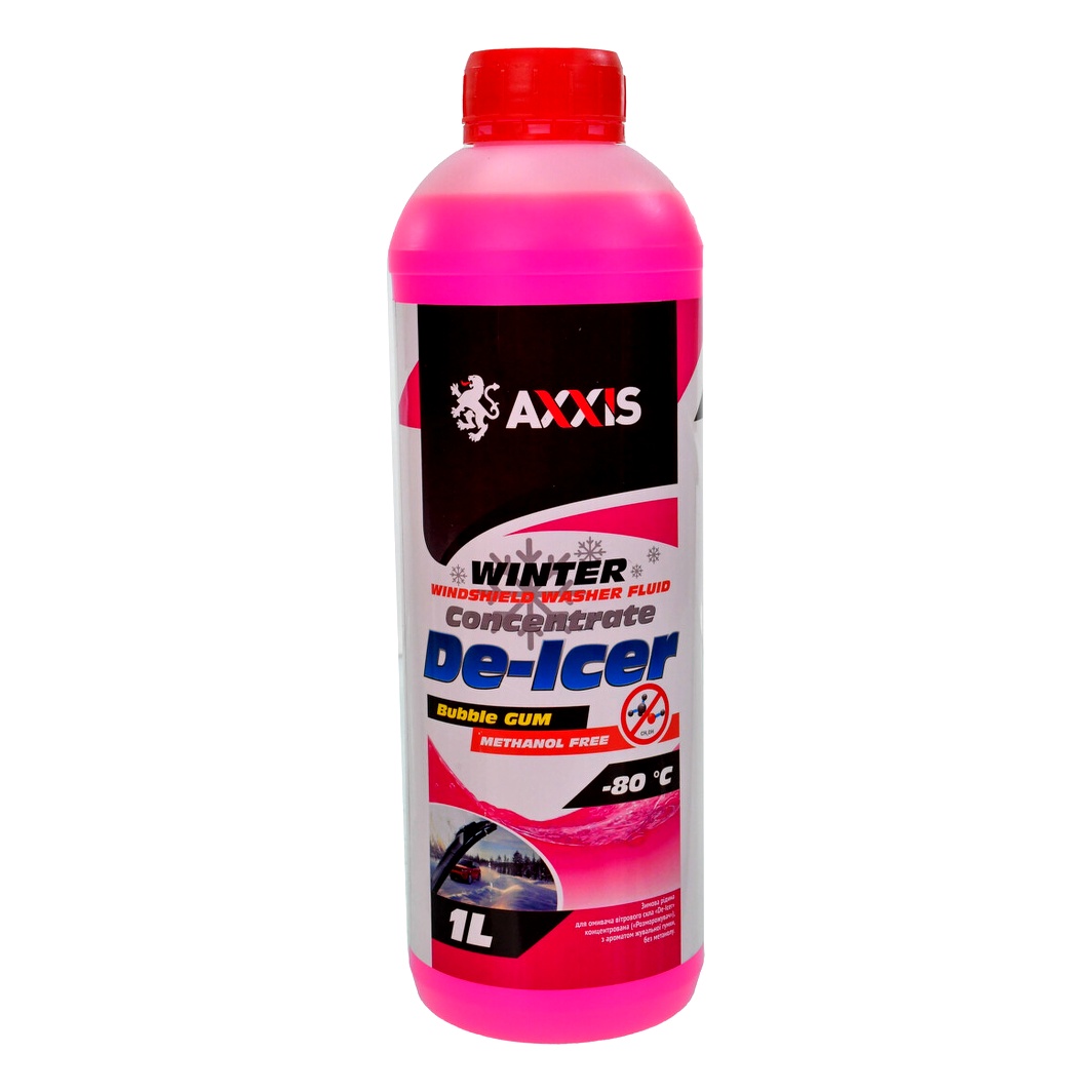Омивач скла концентрат зимовий -80°С AXXIS De-icer bubble gum 1 л AX1102 - zapix