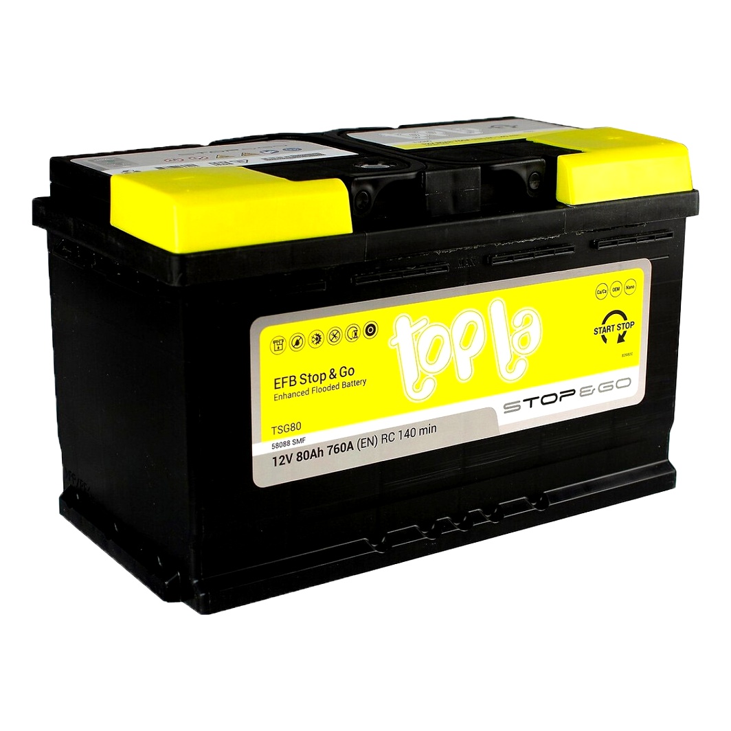 Акумулятор TOPLA EFB 12V 80Ah 760A R+ 112080 - zapix