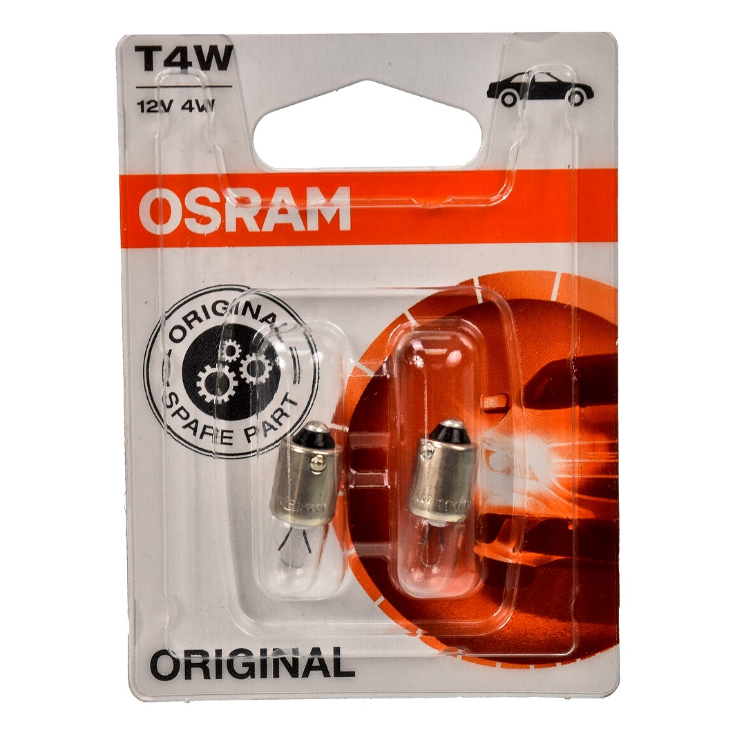 Автолампа розжарювання OSRAM Original Line T4W BA9s 4W 12V прозора 389302B - zapix