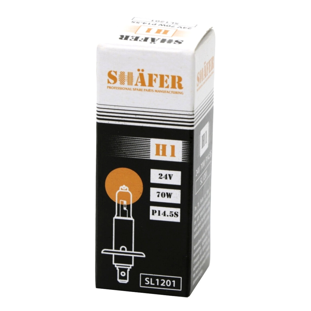 Автолампа галогенова SHAFER H1 P14.5s 70W 24V прозора SL1201 - zapix