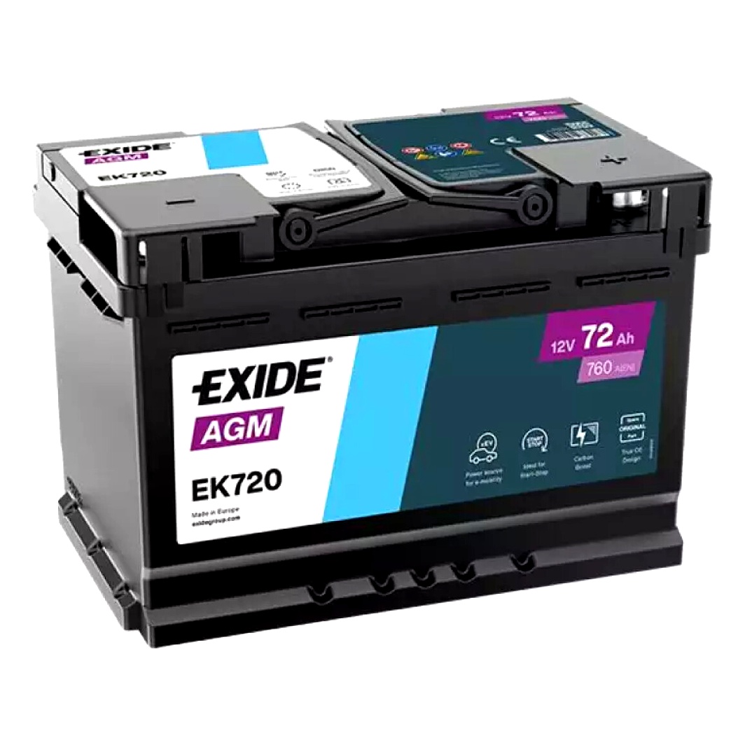 Акумулятор EXIDE AGM 12V 72Ah 760A R+ EK720 - zapix