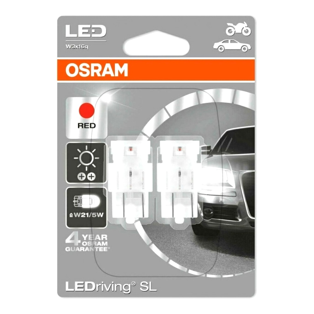 Автолампа LED (світлодіодна) OSRAM LEDriving Standard W21/5W W3x16q 3W 12V 7716R02B - zapix