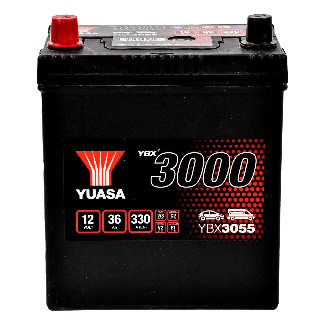 Акумулятор YUASA YBX 3000 12V 36Ah 330A L+ YBX3055 - zapix