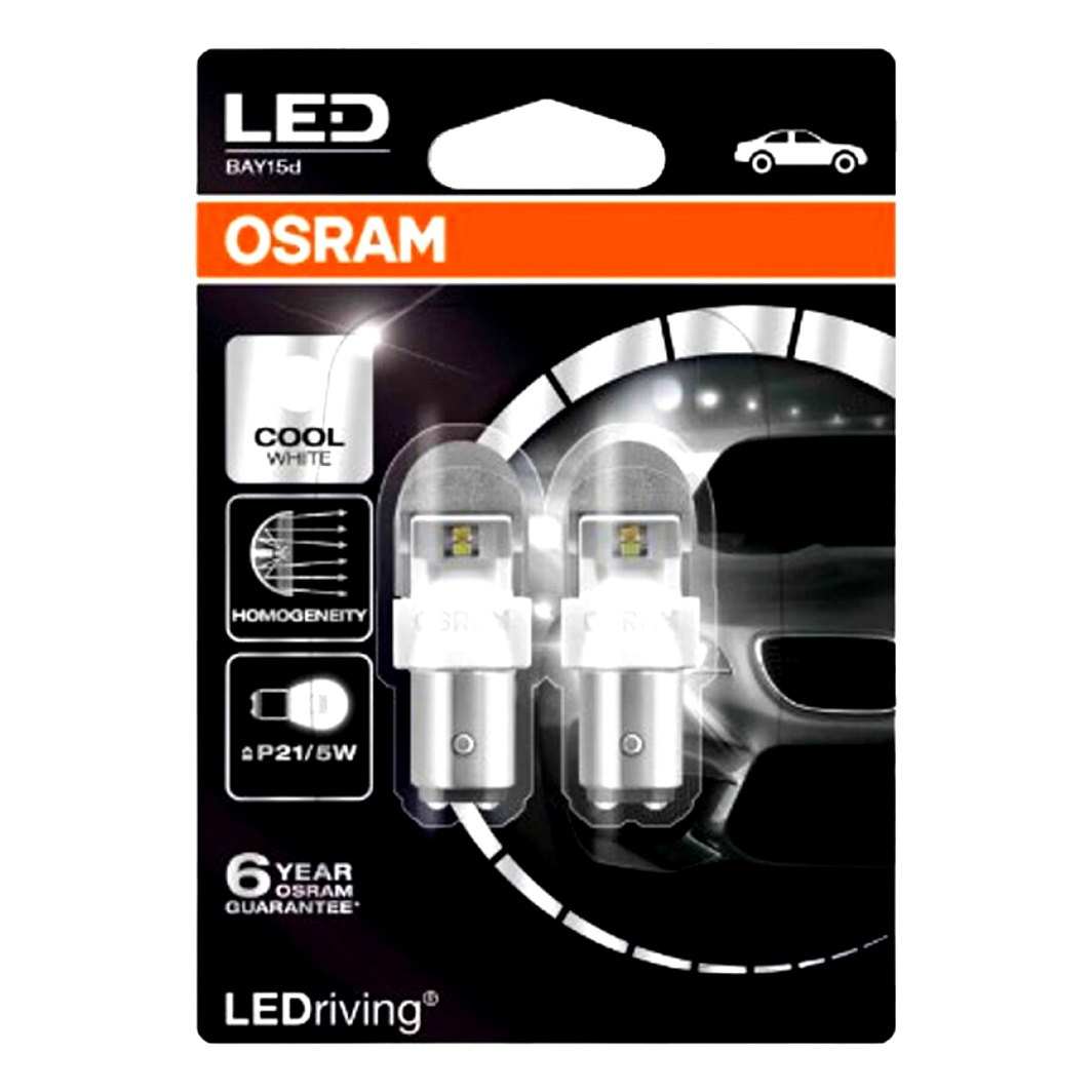 Автолампа LED (светодиодная) OSRAM P21/5W BAY15d 2W 12V 1557CW02B - zapix