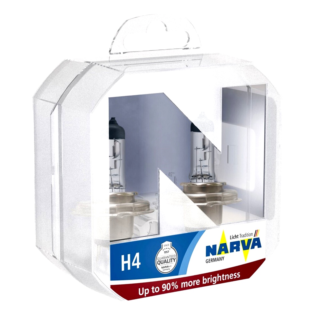 Автолампа галогеновая NARVA Range Power 90 H4 P43t 55W 12V прозрачная 480032BOX - zapix