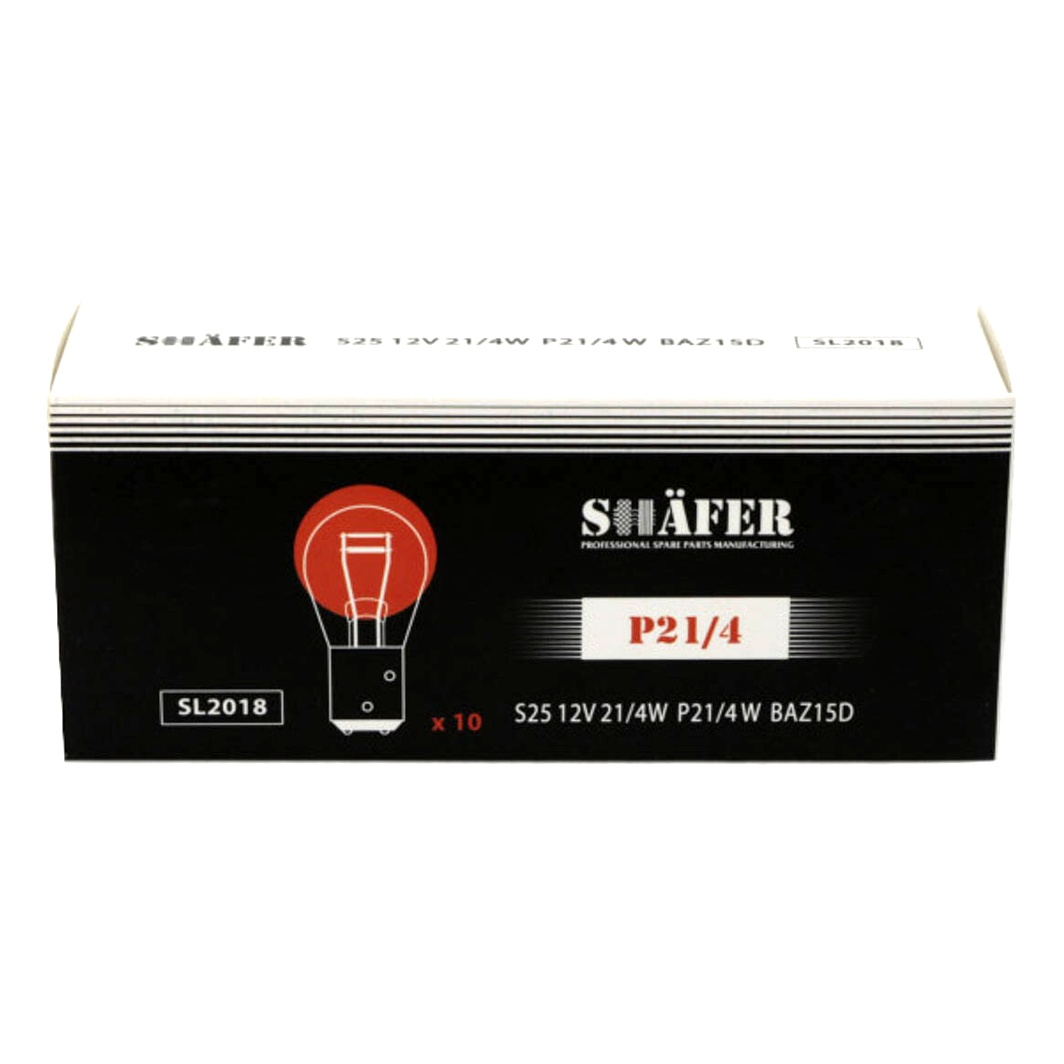 Автолампа розжарювання SHAFER P21/4W BAZ15d 4W 12V прозора SL2018 - zapix