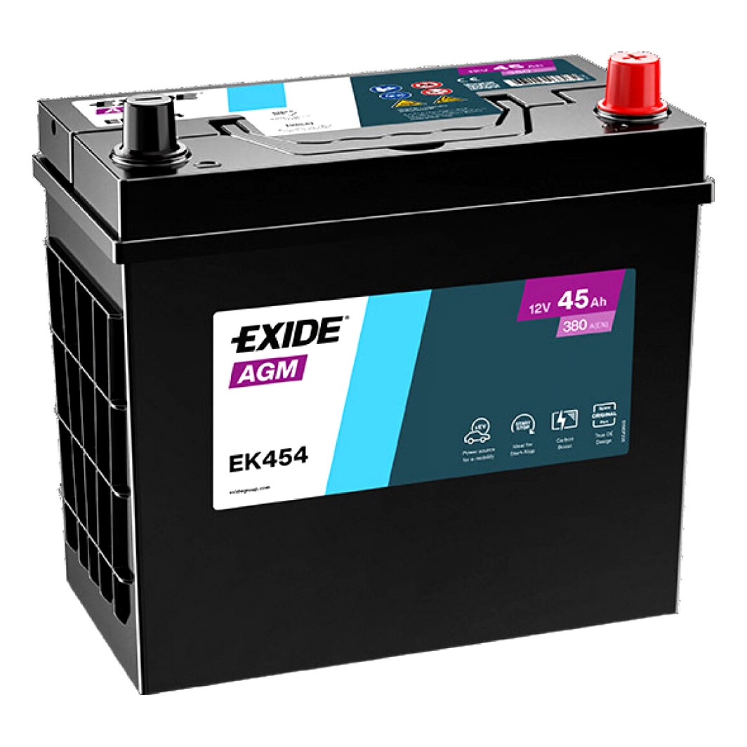 Акумулятор EXIDE AGM 12V 45Ah 380A R+ EK454 - zapix