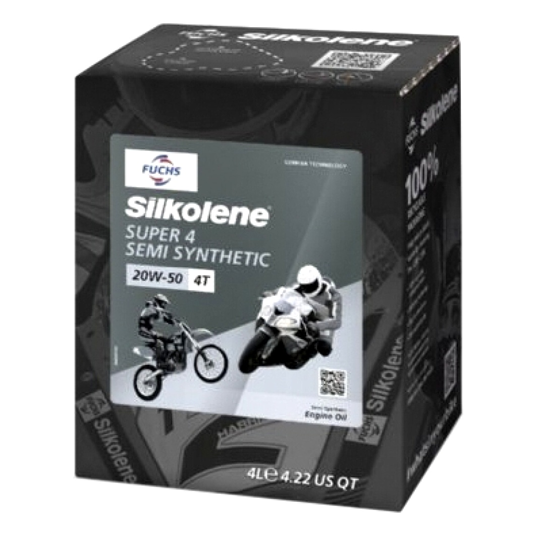 Моторное масло FUCHS Silkolene Super 4 4T 20W-50 полусинтетическое 4 л 602013828 - zapix