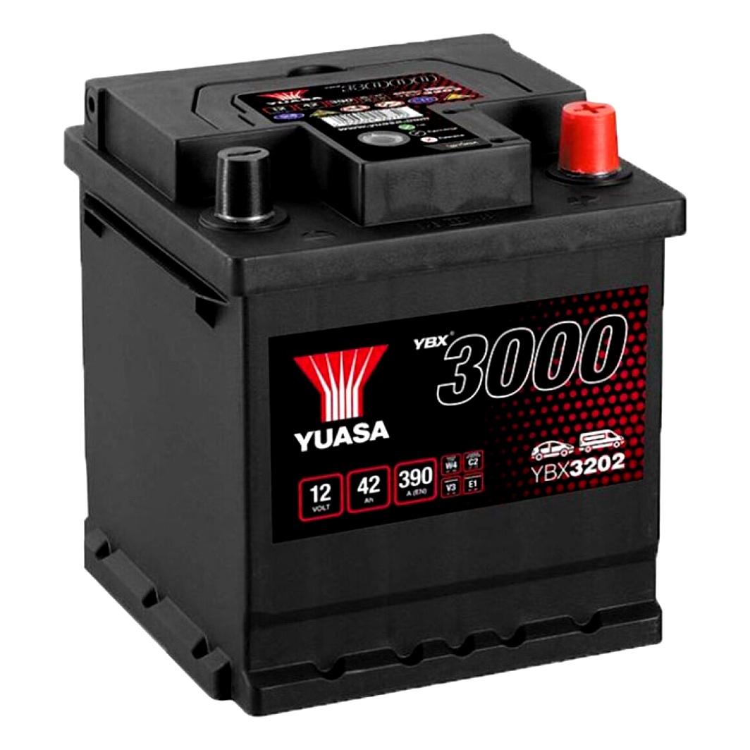 Акумулятор YUASA SMF 12V 42Ah 390A R+ YBX3202 - zapix