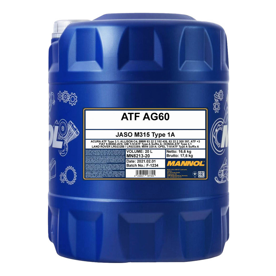 Трансмиссионное масло MANNOL ATF AG60 20 л MN821320 - zapix
