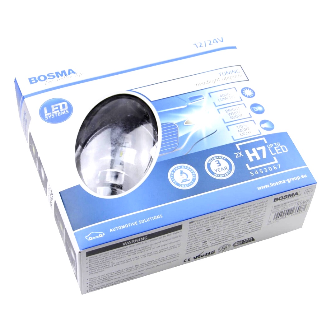 Автолампа LED (светодиодная) BOSMA H7 PX26d 25W 12V 6087 - zapix