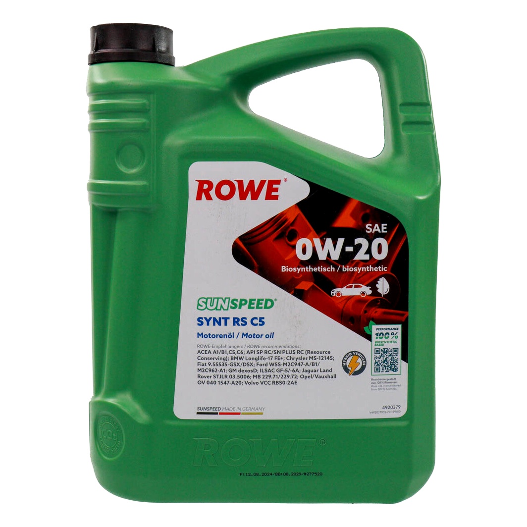 Моторное масло ROWE Sunspeed Synt RS C5 0W-20 5 л (4920379005099) - zapix
