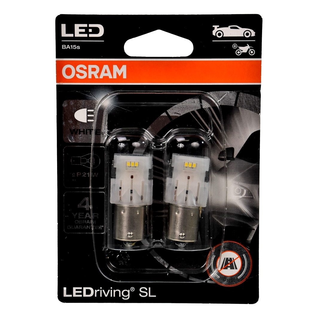 Автолампа LED (светодиодная) OSRAM LEDriving P21W BA15s 2W 12V 7506DWP02B - zapix