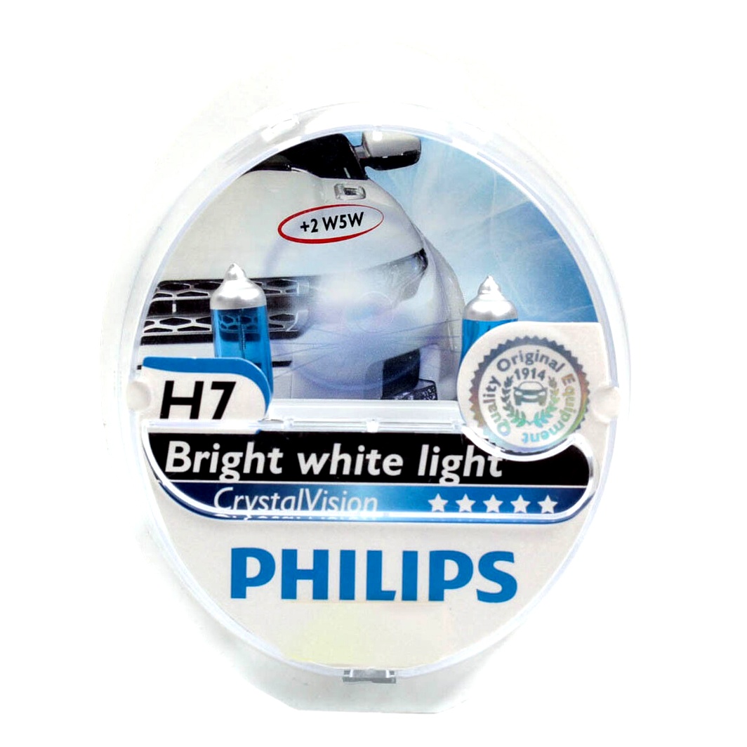 Автолампа галогенова PHILIPS CrystalVision H7 PX26d 55W 12V світло-блакитна 12972CVSM - zapix