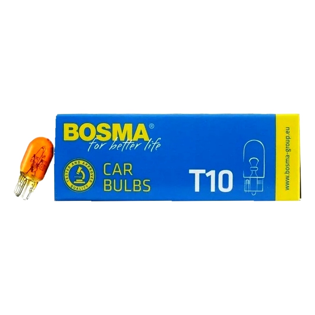 Автолампа накала BOSMA WY5W T10 5W 12V оранжевая 1987 - zapix