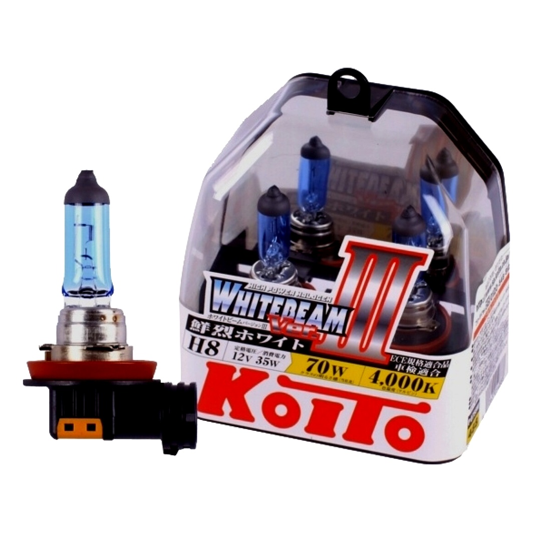 Автолампа галогенова KOITO WhiteBeam ver. III H8 PGJ19-1 35W 12V світло-блакитна P0758W - zapix