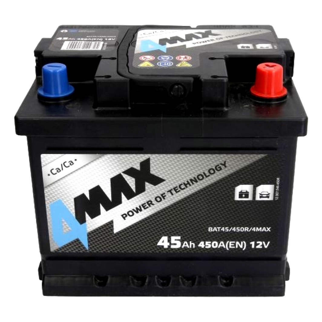 Акумулятор 4MAX 12V 45Ah 450A R+ BAT45450R4MAX - zapix