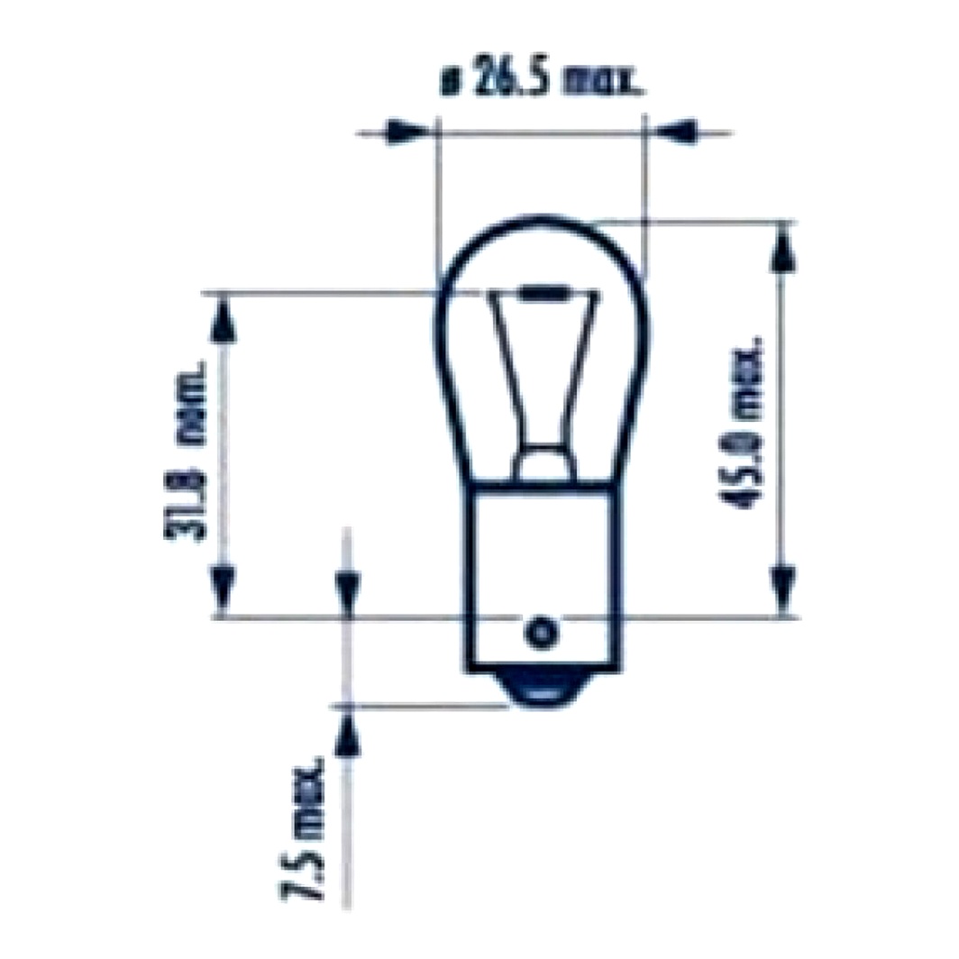 Автолампа розжарювання NARVA P18W BA15s 18W 12V прозора 17511 - zapix