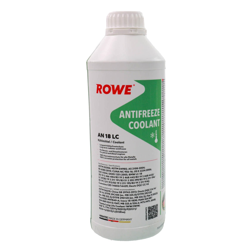 Концентрат антифризу ROWE Hightec Antifreeze AN 18 LC зелений G12 evo -35 °C 1.5 л (21133001599) - zapix