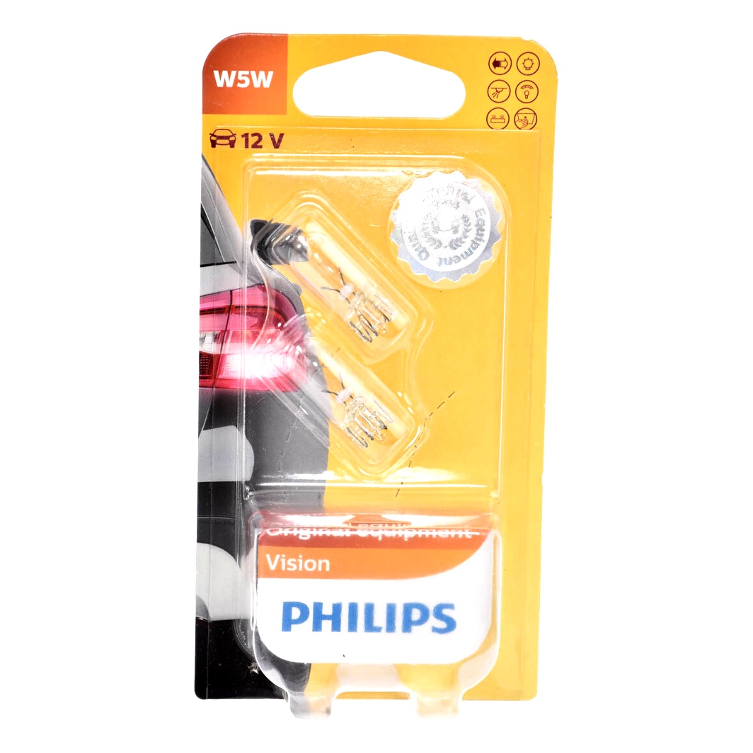 Автолампа розжарювання PHILIPS Vision W5W W2.1x9.5d 5W 12V 12961B2 - zapix