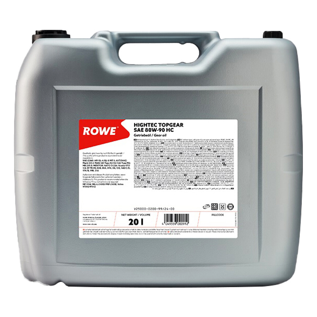 Трансмиссионное масло ROWE Hightec TopGear HC GL-4 80W-90 20 л 25000020099 - zapix