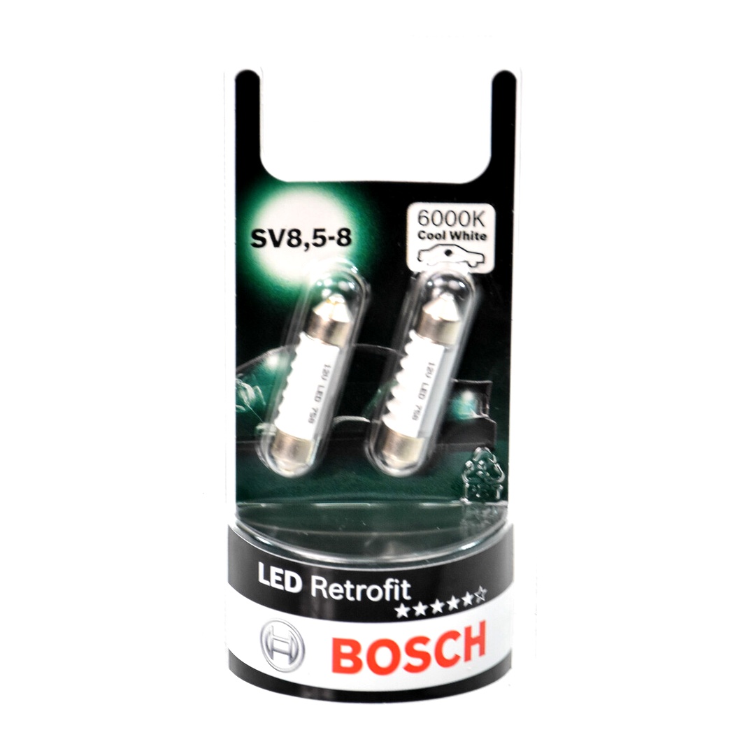 Автолампа LED (светодиодная) BOSCH Retrofit LED C5W SV8.5-8 1W 6V белая 1987301501 - zapix