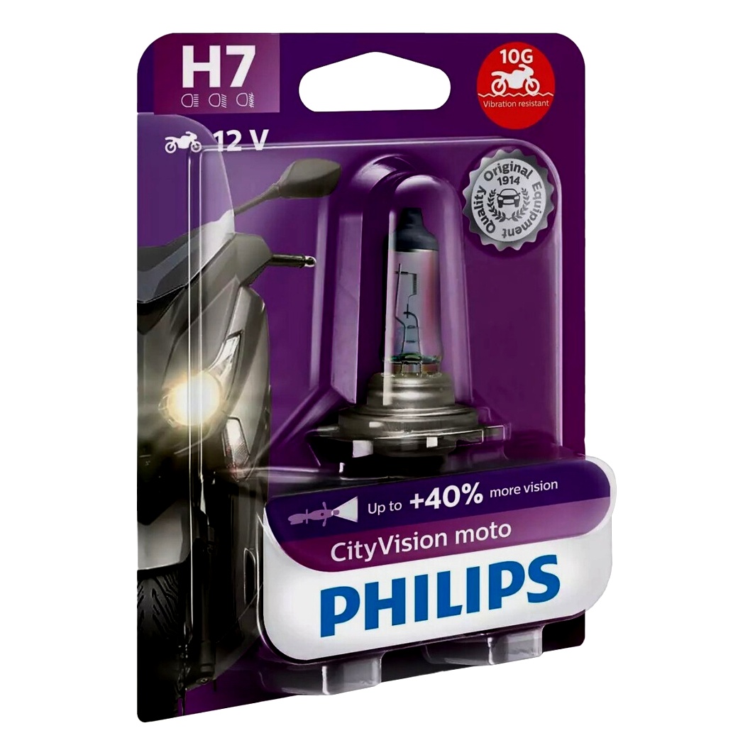 Автолампа галогеновая PHILIPS H7 PX26d 55W 12V прозрачная 12972CTVBW - zapix