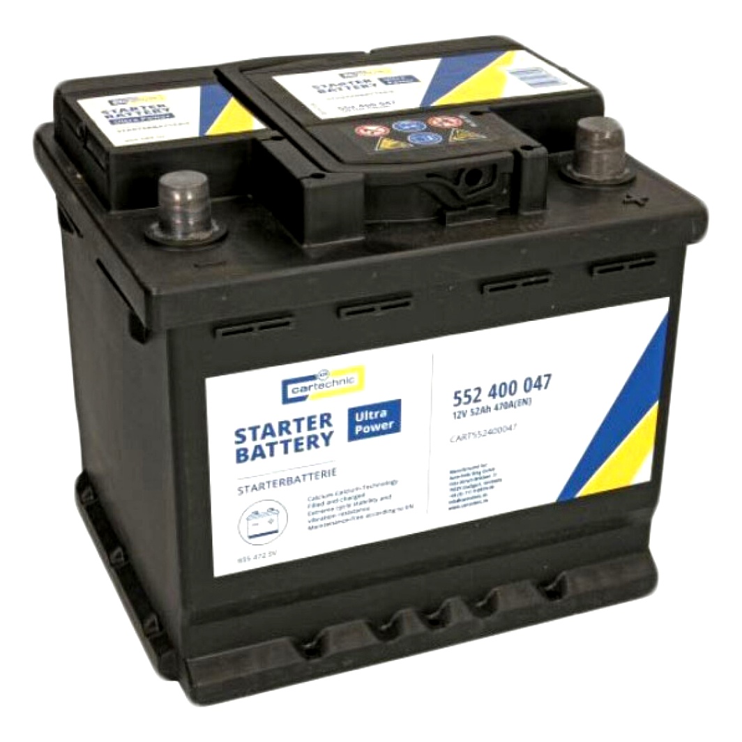 Акумулятор CARTECHNIC Ultra Power 12V 52Ah 470A R+ CART552400047 - zapix