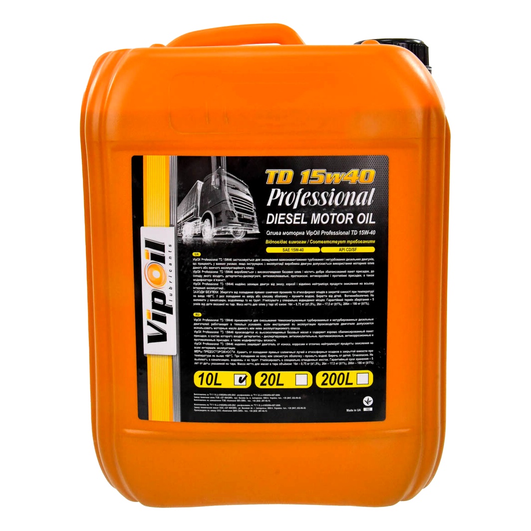 Моторна олива VIPOIL Professional TD 15W-40 10 л (162850) - zapix