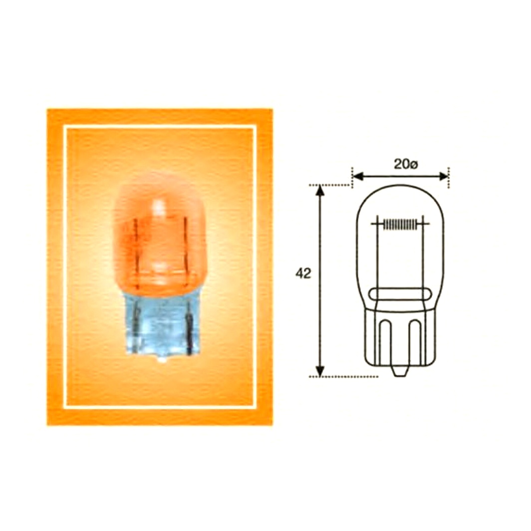 Автолампа розжарювання MAGNETI MARELLI WY21W W3x16d 21W 12V помаранчева 002052300000 - zapix