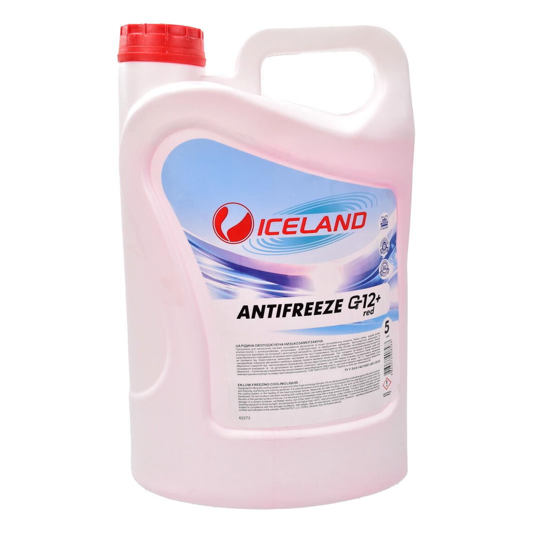Готовий антифриз ICELAND червоний G12+ -24 °C 5 л (6575) - zapix