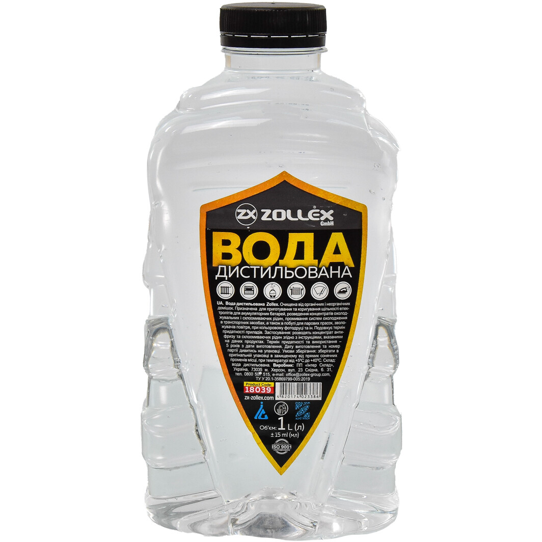Дистиллированная вода Zollex 1 л D801 - zapix