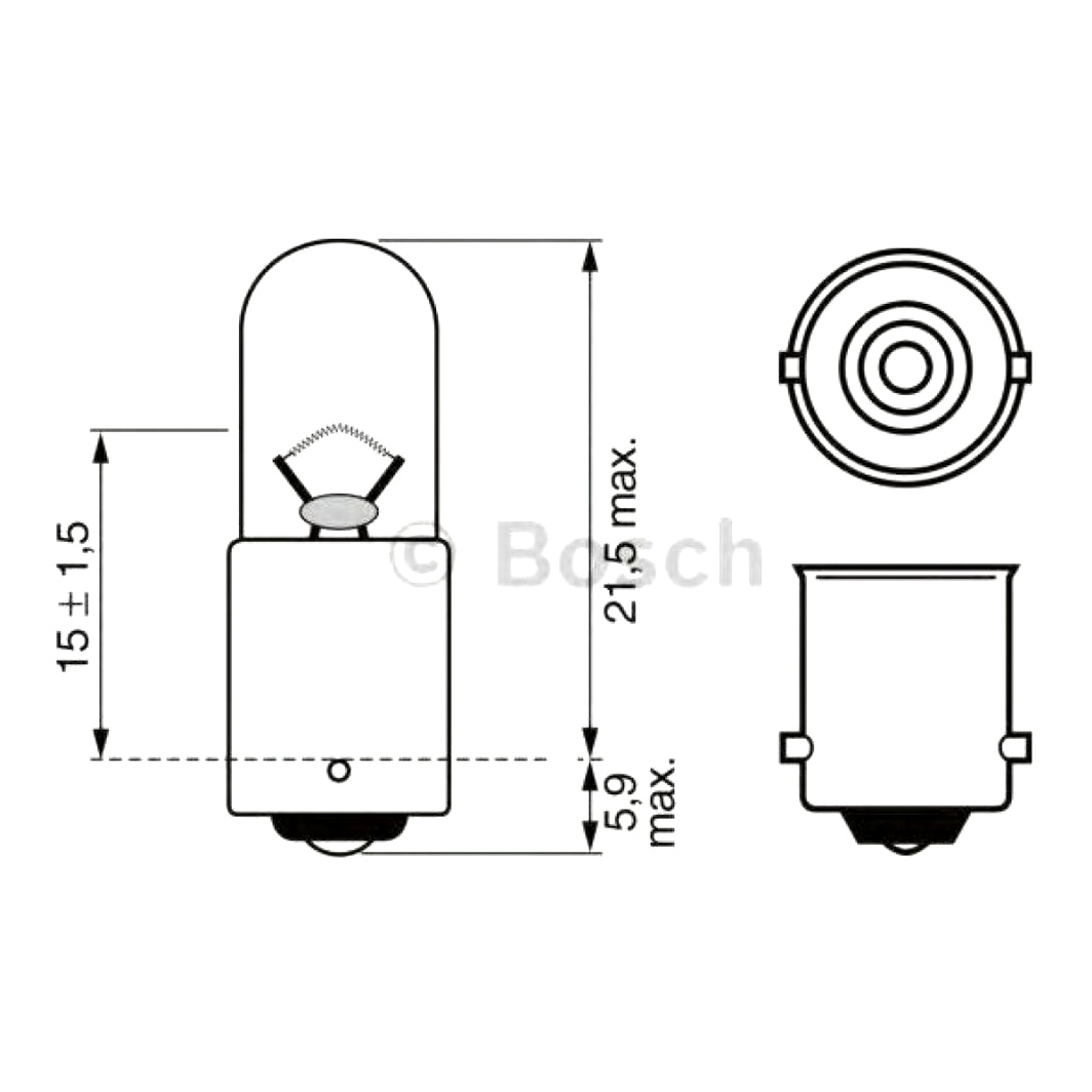 Автолампа розжарювання BOSCH T4W BA9s 4W 24V 1987302525 - zapix