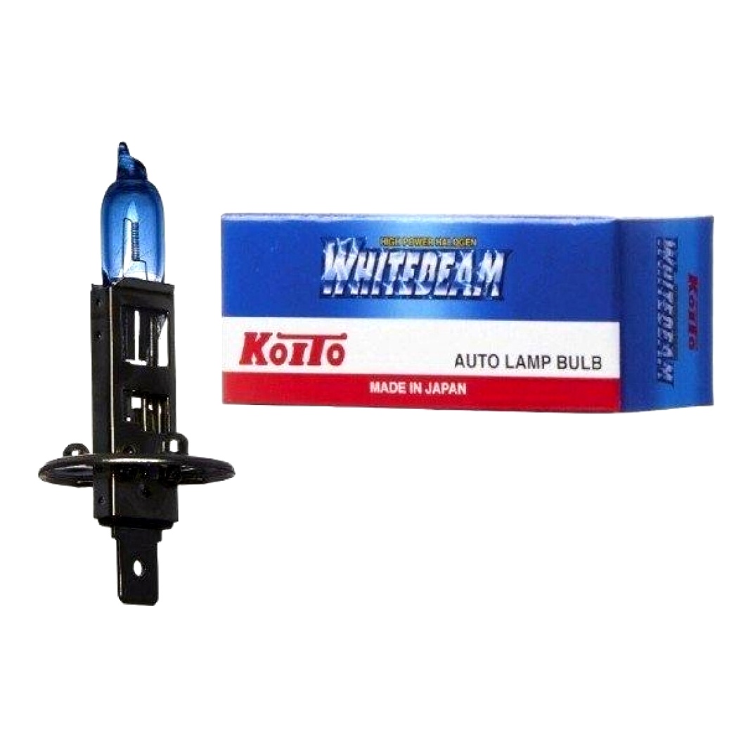 Автолампа галогенова KOITO Whitebeam H1 P14.5s 55W 12V прозоро-блакитна 0751W - zapix