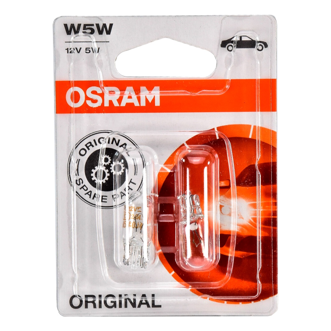 Автолампа розжарювання OSRAM Original W5W W2.1x9.5d 5W 12V прозора 282502B - zapix