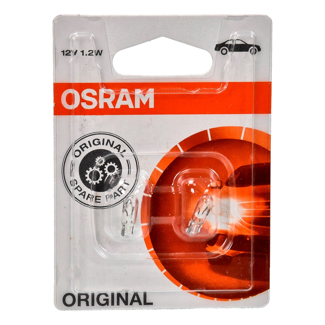 Автолампа розжарювання OSRAM Original W1.2W W2x4.6d 1.2W 12V прозора 272102B - zapix