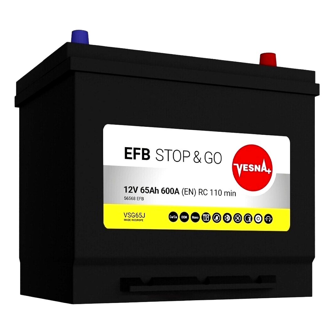 Акумулятор VESNA EFB 12V 65Ah 600A R+ 312260 - zapix