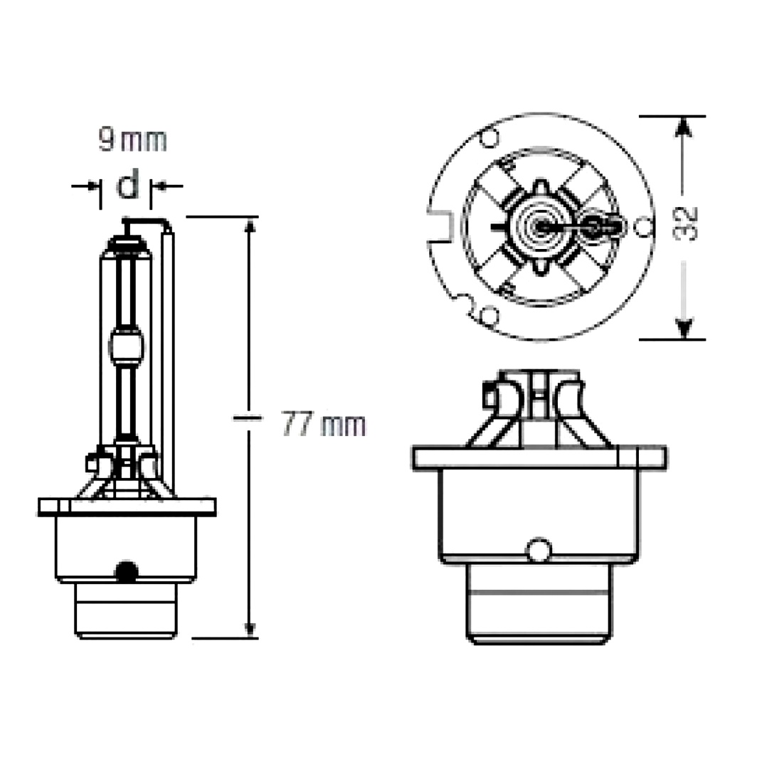 Автолампа ксенонова OSRAM Xenarc Night Breaker Unlimited D2S P32d-2 35W 85V прозора 66240XNB - zapix