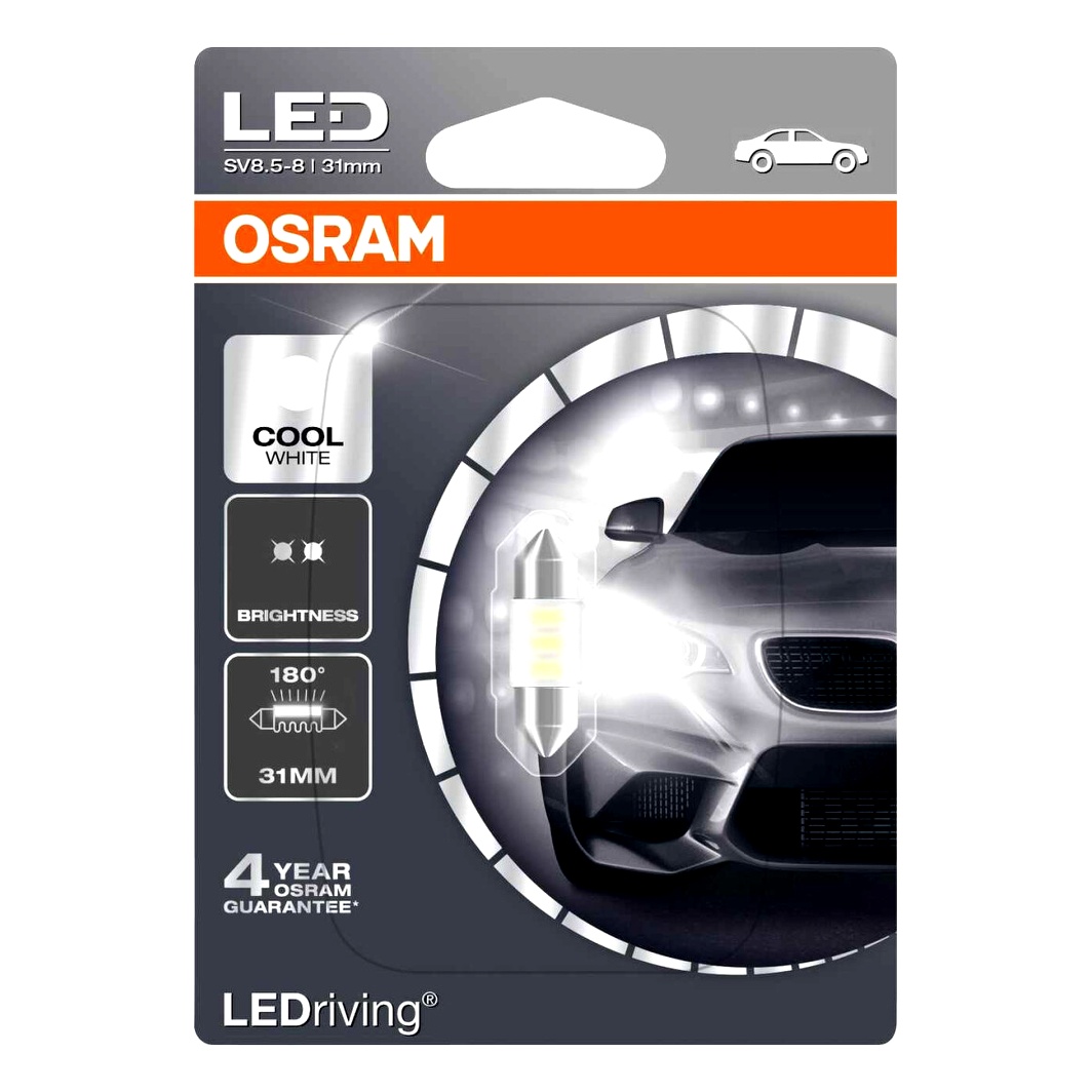 Автолампа LED (світлодіодна) OSRAM LEDriving Standard C5W SV8.5-8 0.5W 12V біла 6431CW01B - zapix